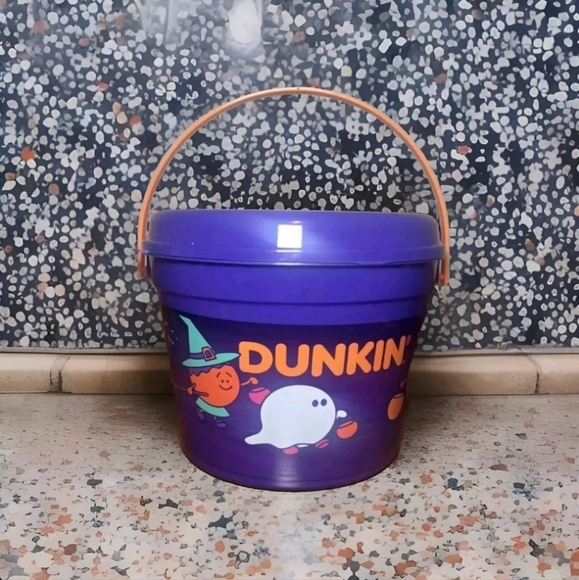 Dunkin Donuts Halloween Munchkins Bucket Pail Lid/Handle New Purple 2024 - Picture 2 of 6